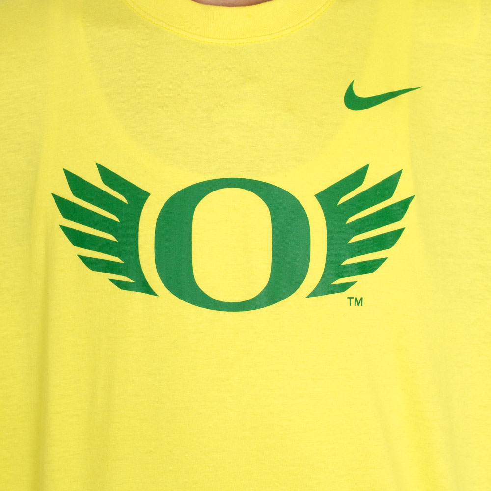 Classic Oregon O, Nike, Yellow, Crew Neck, Cotton, Men, O Wings, T-Shirt, 887718